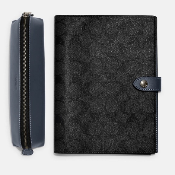 NWT💃Coach Boxed Notebook And Pencil Case Gift Set Colorblock Signature Canvas - Picture 2 of 6